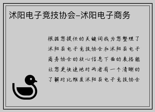 沭阳电子竞技协会-沭阳电子商务